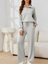 Conjunto com Suéter de Gola Alta e Calça Wide Leg Ajustável - Alessandra