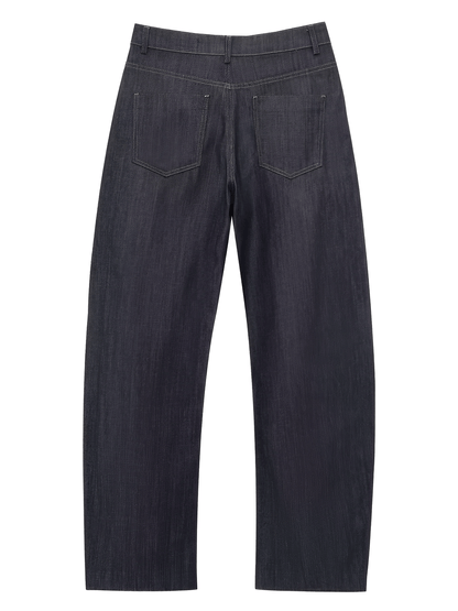 Conjunto Feminino de 3 Peças Jeans com Blazer Acinturado Corset Peplum e Calça Wide Leg Cintura Alta - Kendall