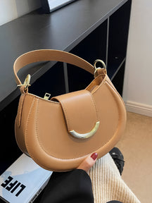 Bolsa Feminina De Ombro Meia Lua em Couro PU com Alça Ajustável - Patricia