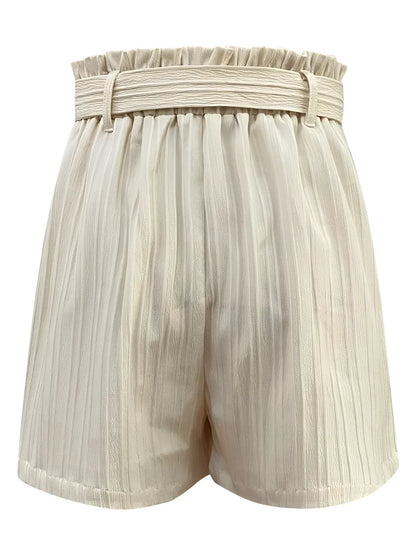 Short Feminino Plissado Cintura Alta com Cinto - Karine
