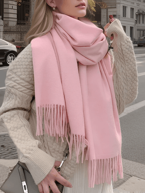 Cachecol Feminino Grande em Caxemira com Franjas – Ana