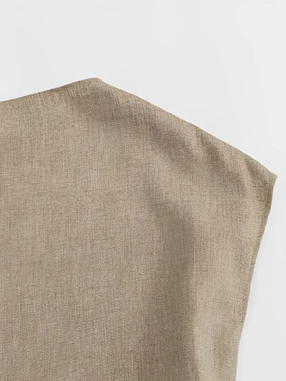 Conjunto Feminino com Blusa de Ombro Único com Amarração na Cintura e Calça Reta - Lucie