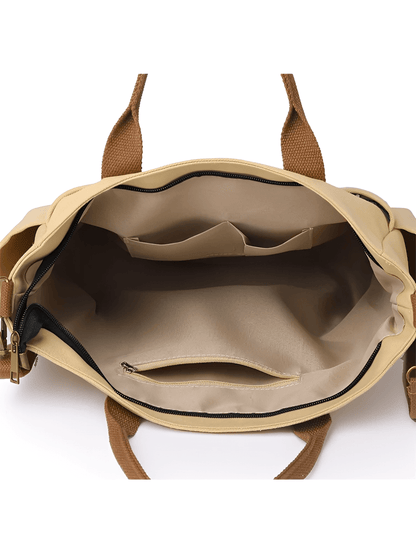 Bolsa Feminina Grande em Lona com Alça Ajustável Removível Bolsos e  Compartimento Interno - Rania
