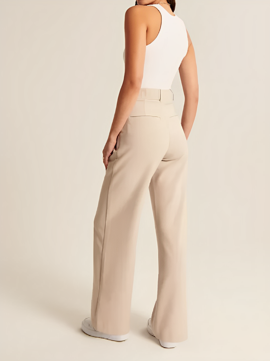 Calça Feminina de Alfaiataria Cintura Alta com Modelagem Wide Leg – Samira