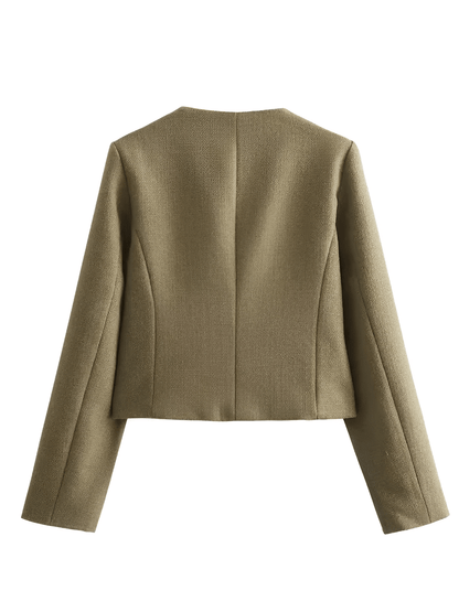 Casaco Feminino Tweed com Bolsos Decorativos e Fechamento em Botões - Angelique