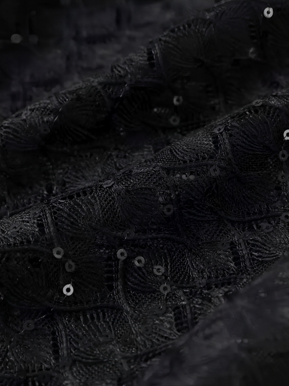 Macacão de Renda com Lantejoulas Plumas e Calça Flare de Veludo - Noir [FRETE FULL]