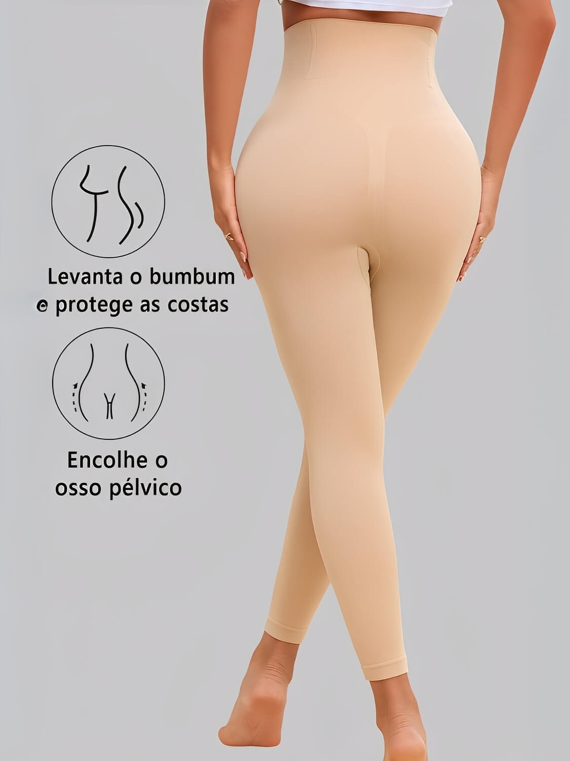 Calça Legging Feminina Modeladora com Compressão Abdominal Média Elasticidade e Efeito Levanta Bumbum - Norah