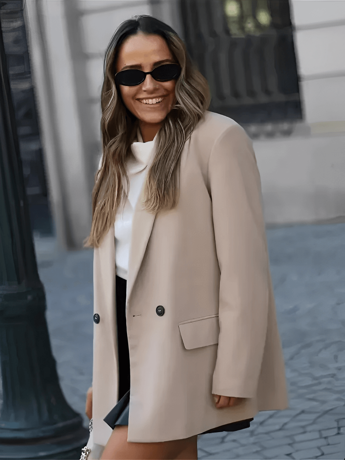 Blazer Alfaiataria Lapela Marcante e Botões Duplos – Ayana