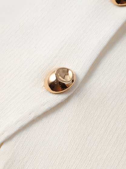 Conjunto Feminino Alfaiataria com Colete de Botões e Saia Longa em Camadas Plissada - Mirella