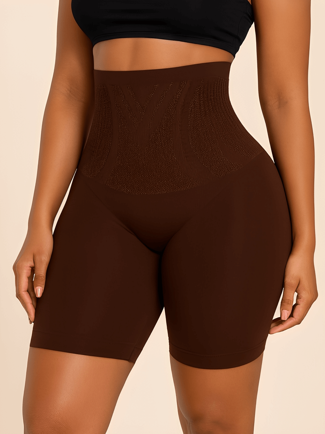 Short Modelador Feminino Cintura Alta Sem Costura com Alta Compressão e Efeito Levanta Bumbum – Mel