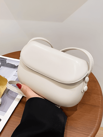 Bolsa Feminina em Couro PU com Design Arredondado Fecho Magnético e Alça Regulável – Odete