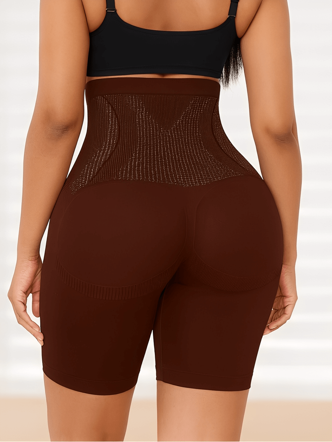 Short Modelador Feminino Cintura Alta Sem Costura com Alta Compressão e Efeito Levanta Bumbum – Mel