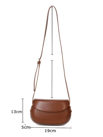 Bolsa Feminina em Couro PU com Design Arredondado Fecho Magnético e Alça Regulável – Odete