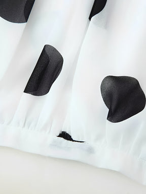 Conjunto Poá em Chiffon com Top Halter e Saia Longa em Camadas - Sibeli [FRETE FULL]
