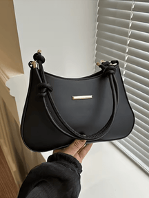 Bolsa Baguete Tiracolo em Couro PU e Alça Ajustável com Nó - Kaylee