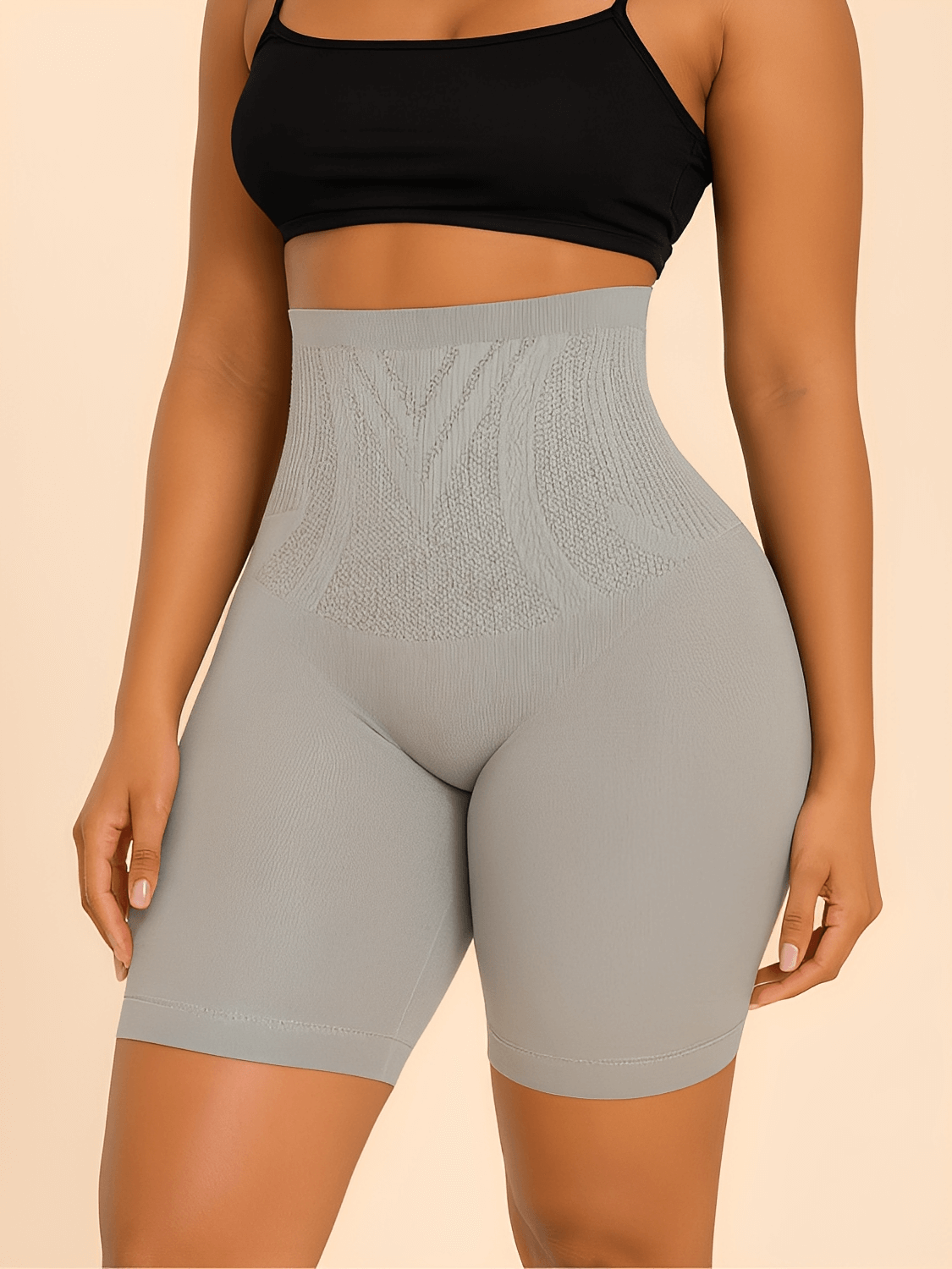 Short Modelador Feminino Cintura Alta Sem Costura com Alta Compressão e Efeito Levanta Bumbum – Mel