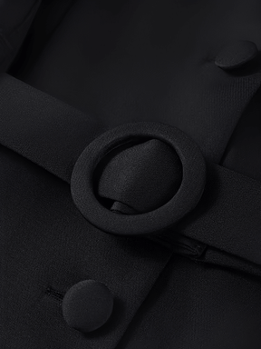 Vestido Midi Sem Mangas com Botões Forrados Cinto e Fenda – Selena