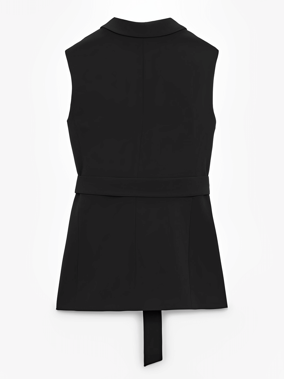 Conjunto Feminino em Alfaiataria com Colete Alongado e Acinturado por Faixa e Calça Reta de Cintura Alta - Sabine