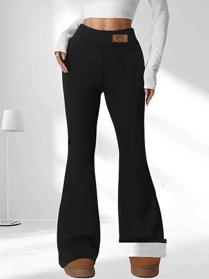 Calça Feminina Flare com Forro Peluciado Cintura Alta Modeladora e Efeito Levanta Bumbum - Magnólia