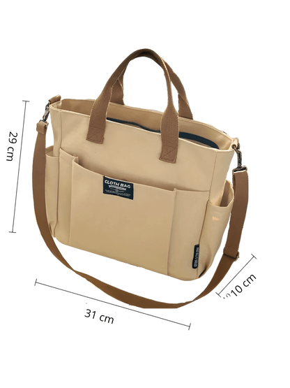 Bolsa Feminina Grande em Lona com Alça Ajustável Removível Bolsos e  Compartimento Interno - Rania