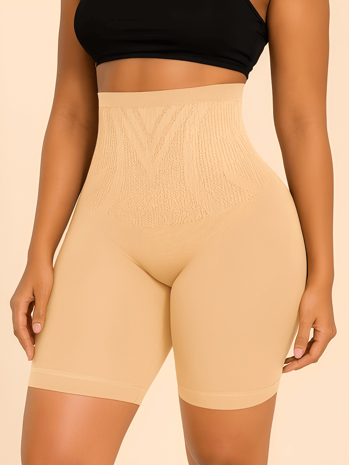 Short Modelador Levanta Bumbum Sem Costura com Alta Compressão  – Mel