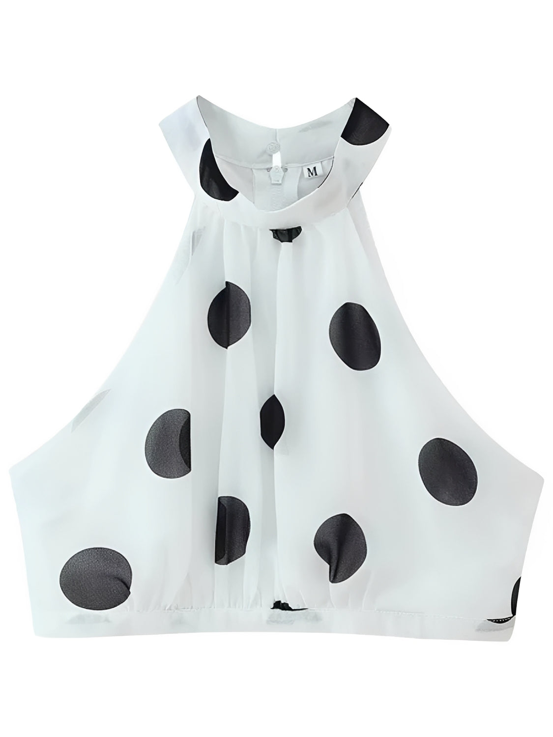 Conjunto Poá em Chiffon com Top Halter e Saia Longa em Camadas - Sibeli [FRETE FULL]