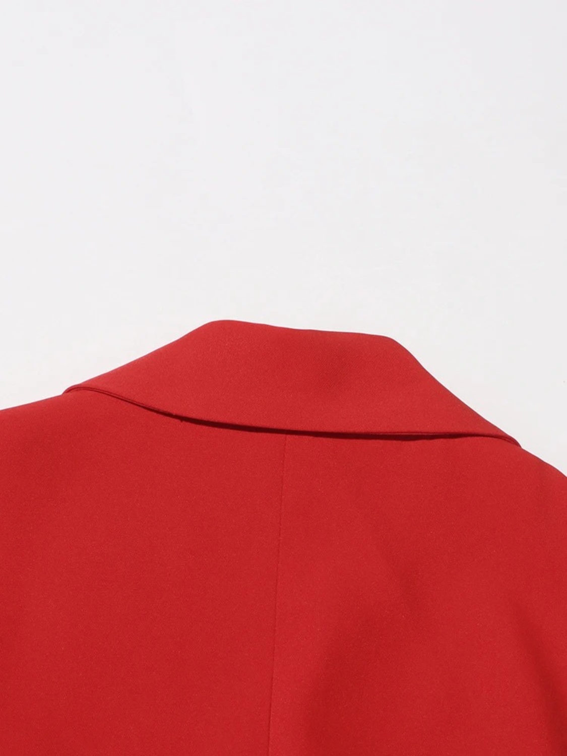 Vestido Midi Vermelho Acinturado com Decote em V Sem Mangas – Elysia