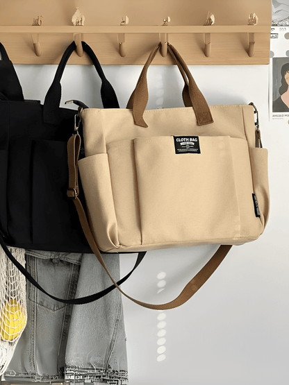Bolsa Feminina Grande em Lona com Alça Ajustável Removível Bolsos e  Compartimento Interno - Rania