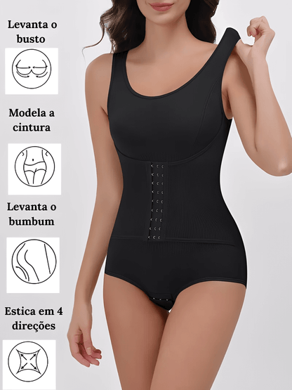 Body Feminino de Alta Compressão com Cinta Modeladora e Design Levanta Bumbum   – Madalena
