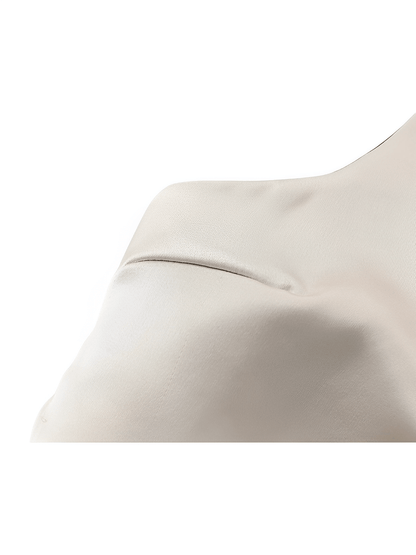 Blusa Feminina Acetinada com Decote Transpassado Corte Geométrico Lateral e Laço Frontal - Clara