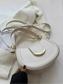 Bolsa Feminina De Ombro Meia Lua em Couro PU com Alça Ajustável - Patricia