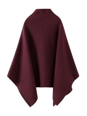 Casaco Poncho Assimétrico de Gola Alta Estruturado - Lenir