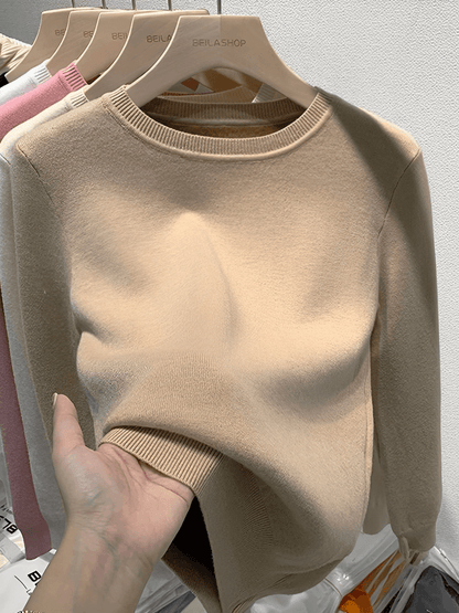 Suéter Feminino Peluciado em Tricô com Gola Redonda Térmico com Toque Aconchegante – Ceyda