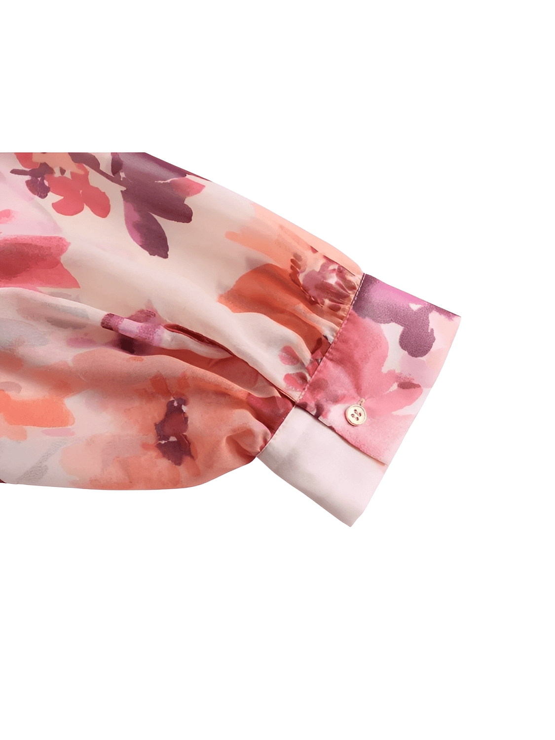 Conjunto Feminino Floral em Chiffon com Camisa Manga Longa e Saia Midi Plissada Cintura Alta  – Audrey