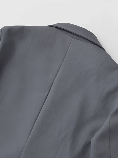 Blazer Feminino Alfaiataria Clássica com Lapela Marcante Botões Duplos Trespassado e Bolsos Decorativos – Ayana