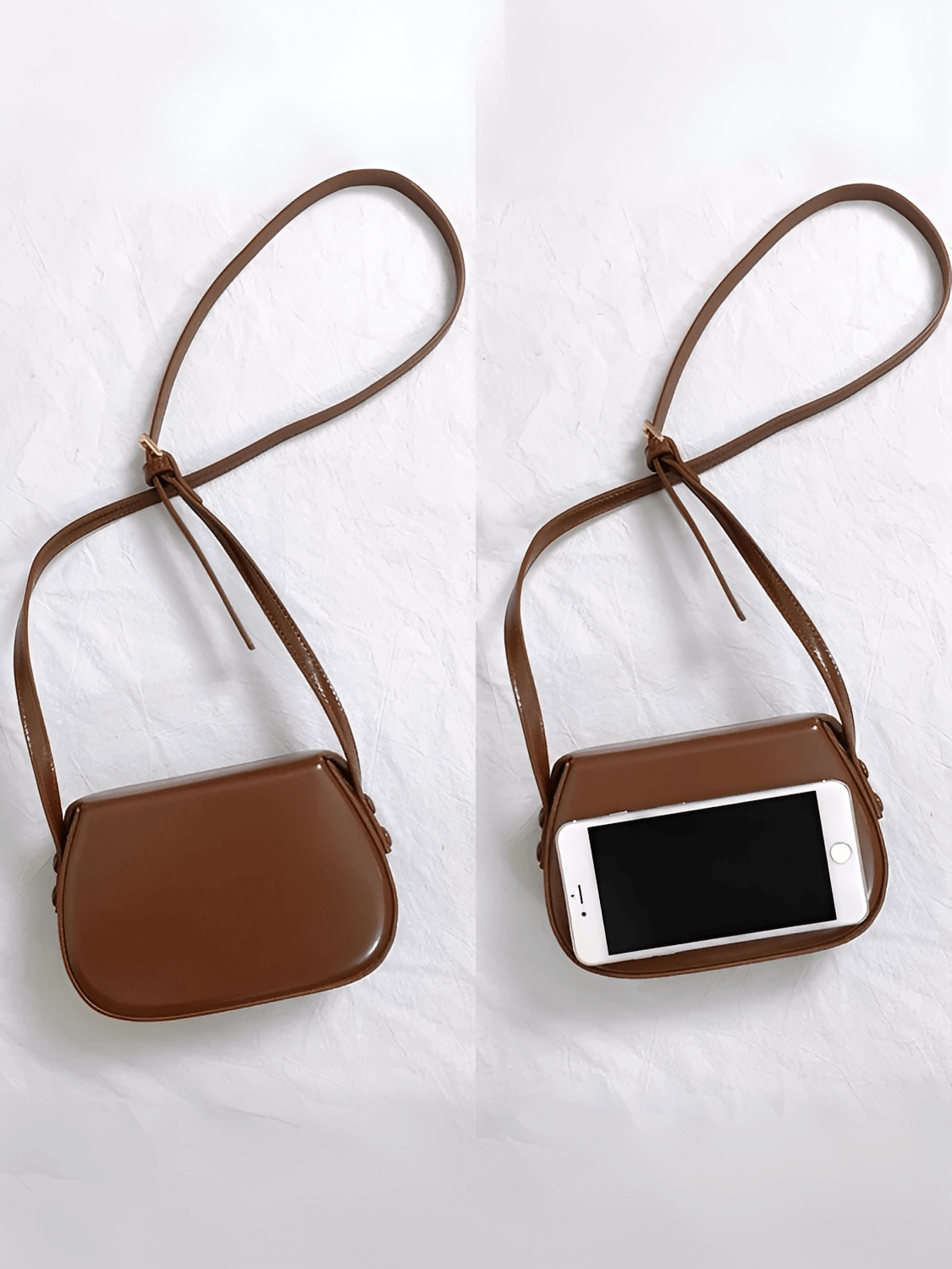 Bolsa Feminina em Couro PU com Design Arredondado Fecho Magnético e Alça Regulável – Odete