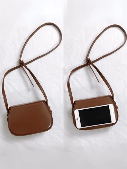 Bolsa Feminina em Couro PU com Design Arredondado Fecho Magnético e Alça Regulável – Odete