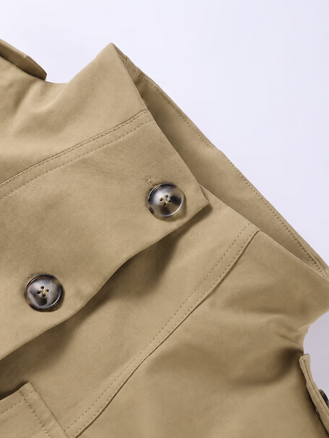 Casaco Parka Acinturado Gola Alta com Bolsos Utilitários- Pamela