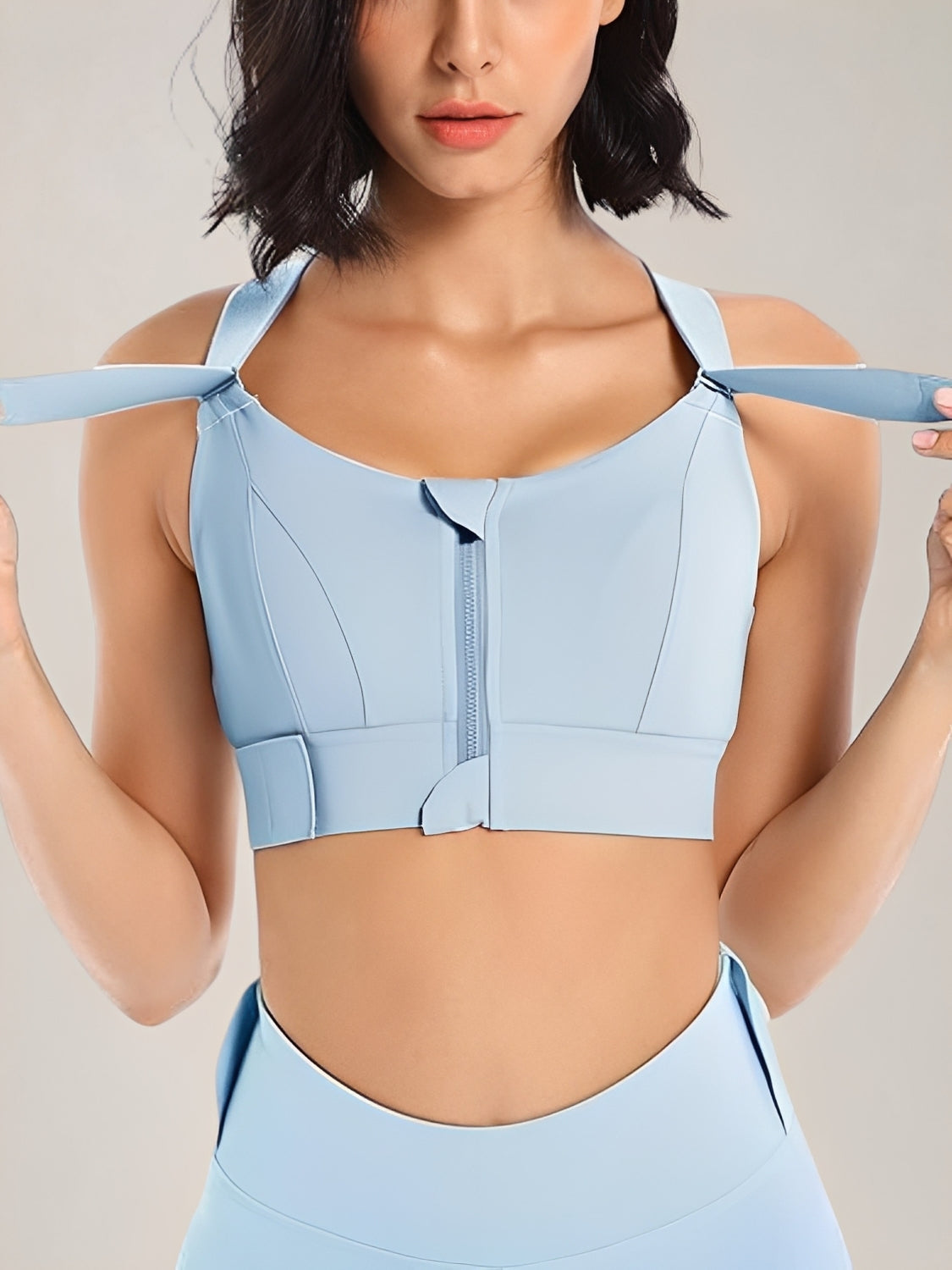 Sutiã Top Esportivo Anti-Impacto Alta Sustentação com Zíper Frontal – Carolina