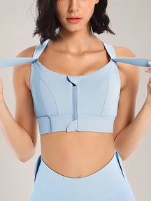 Sutiã Top Esportivo Anti-Impacto Alta Sustentação com Zíper Frontal – Carolina