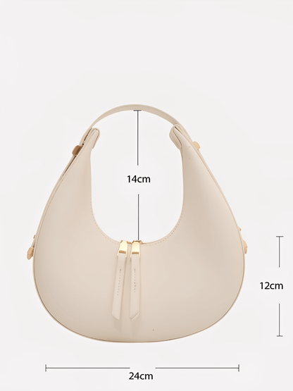 Bolsa Feminina de Ombro Meia Lua em Couro PU e com Alça Regulável - Rosella