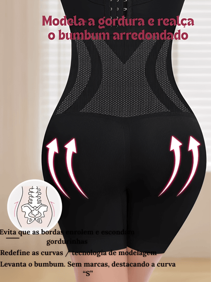 Short Modelador Feminino Cintura Alta Sem Costura com Alta Compressão e Efeito Levanta Bumbum – Mel