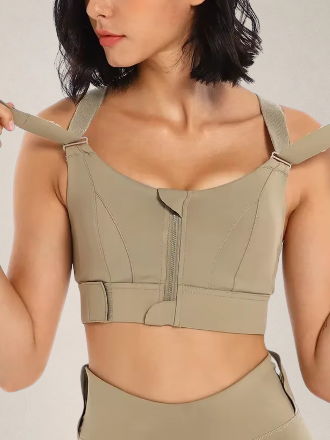 Sutiã Top Esportivo Anti-Impacto Alta Sustentação com Zíper Frontal – Carolina