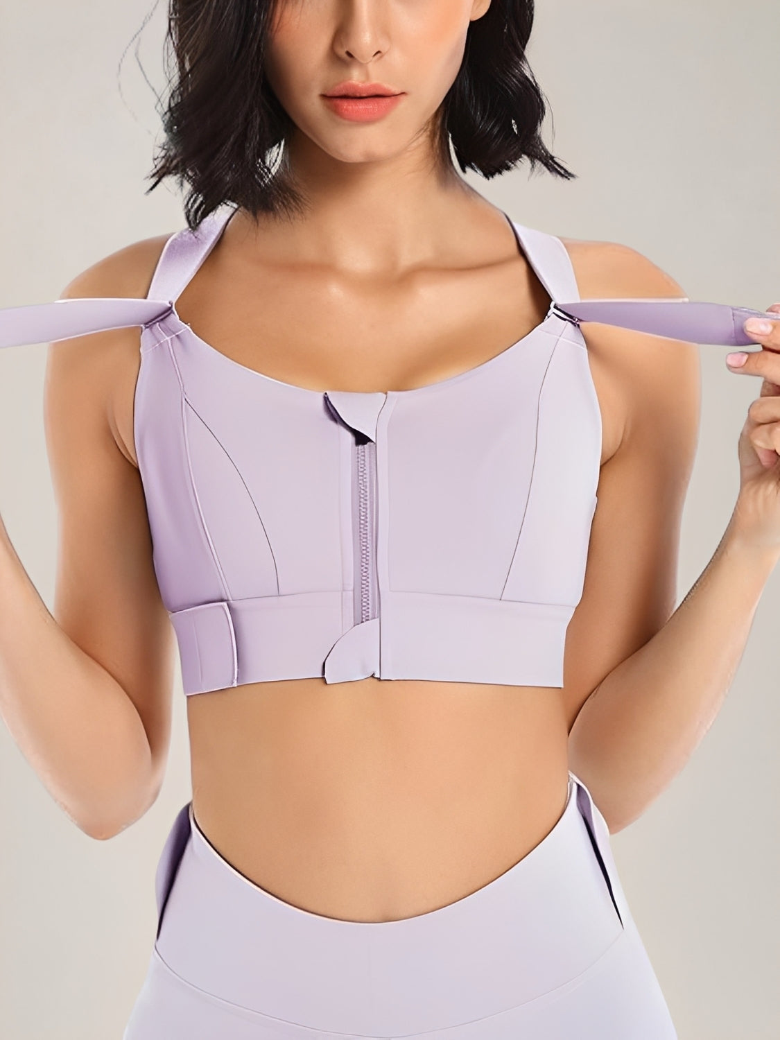 Sutiã Top Esportivo Anti-Impacto Alta Sustentação com Zíper Frontal – Carolina
