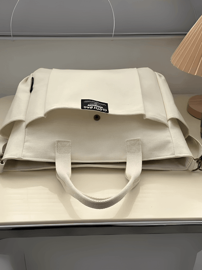Bolsa Feminina Grande em Lona com Alça Ajustável Removível Bolsos e  Compartimento Interno - Rania