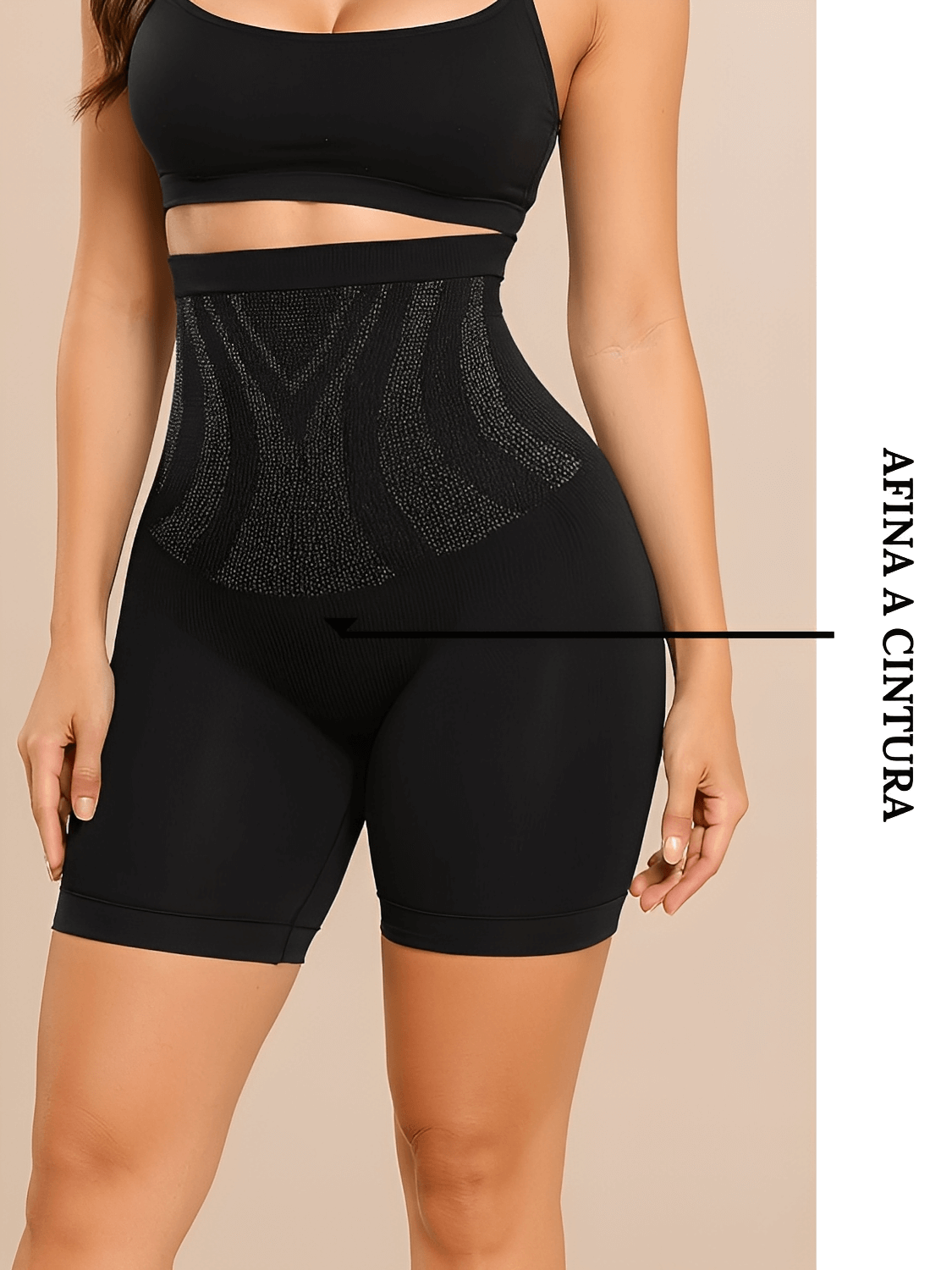 Short Modelador Feminino Cintura Alta Sem Costura com Alta Compressão e Efeito Levanta Bumbum – Mel