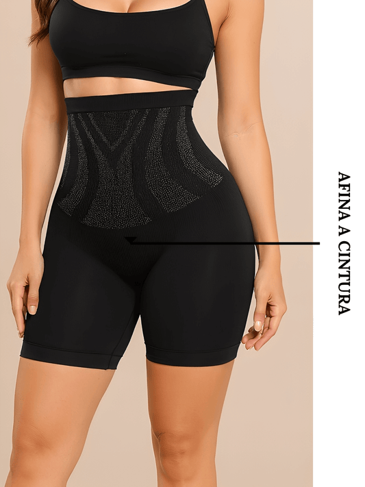 Short Modelador Feminino Cintura Alta Sem Costura com Alta Compressão e Efeito Levanta Bumbum – Mel