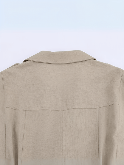 Vestido Feminino Midi Chemise Sem Mangas com Botões Frontais Bolsos Decorativos e Fivelas Laterais – Melina
