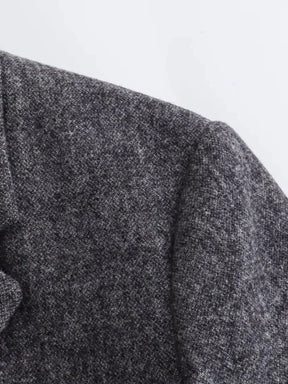 Conjunto de Blazer com Colarinho e Saia Midi em Lã Batida - Anastacia