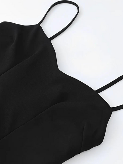 Vestido Feminino Longo Decote Coração Alças Finas Corpete Ajustado - Celine